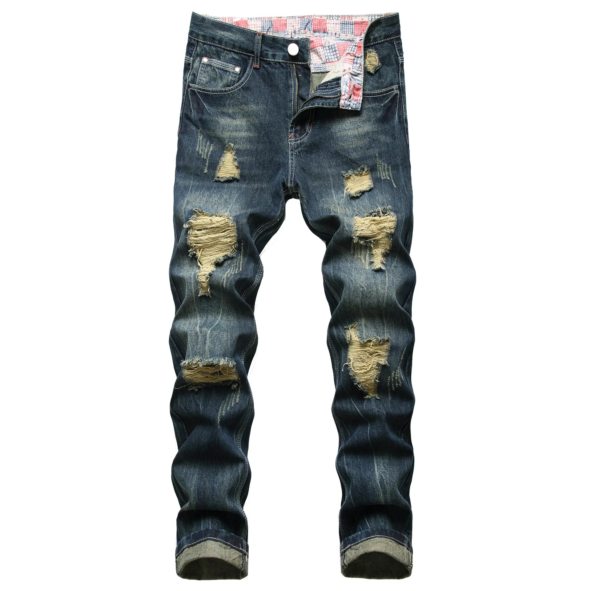 Vintage Style Mens Streetwear 2022 Men Jeans Trouser Quality Men Ripped Jeans