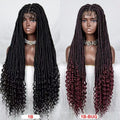 Full Lace Glueless African  Synthetic Hair Wig Goddess Locs Crochet Hair with Curly for Black White Women
