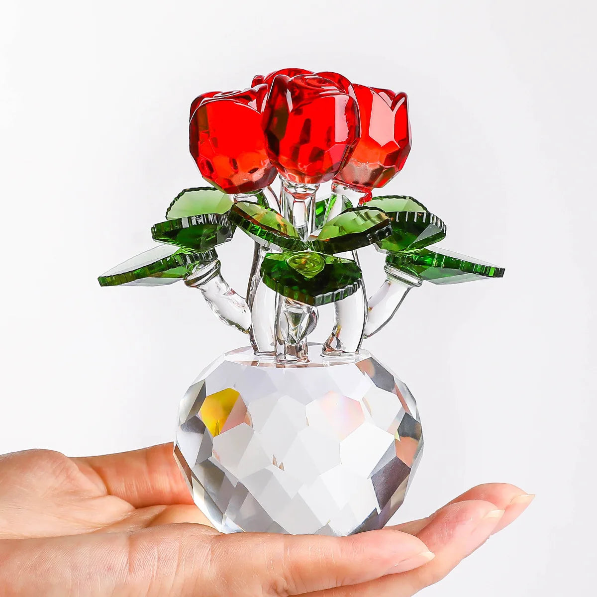 2025 New Product Ornament Souvenir Valentine Gift Figurine High Quality Crystal Rose Flower