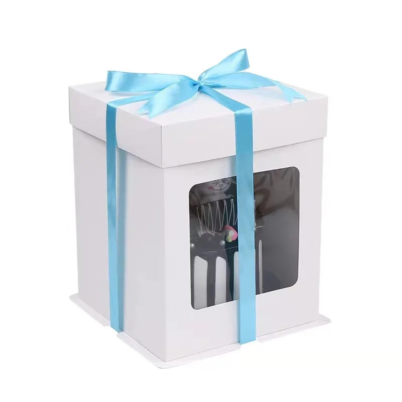 Wholesale Factory High Quality Cheap Transparent Packaging White Cake Box  With Window