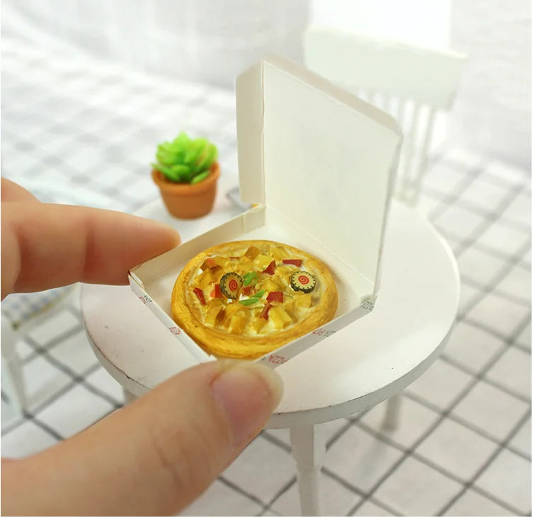 1 Set 1/6 1/12 Doll House Simulation Miniature Mini Pizza Box Model Decor