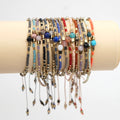 Customized Simple Women's Bracelet Hand Woven Friendship Rope Iron Gall Semi Gem Miyuki Seed Bead Bracelet Jewelry