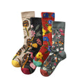 Custom Unisex Crew 100% Cotton Casual Athletic Socks with Digital Printing Fun Pattern HAK Brand Breathable Autumn Sports
