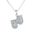 Men's  925 Sliver Cubic Zirconia Punk Hip Hop Dollar Sports Boxing Pendant Necklace