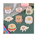 Hot Self-adhesive Clothing Snack Fries Burger Motif Patches for Stationery Box Notebook Diy Shoe Custom Embroidered Garment Patch