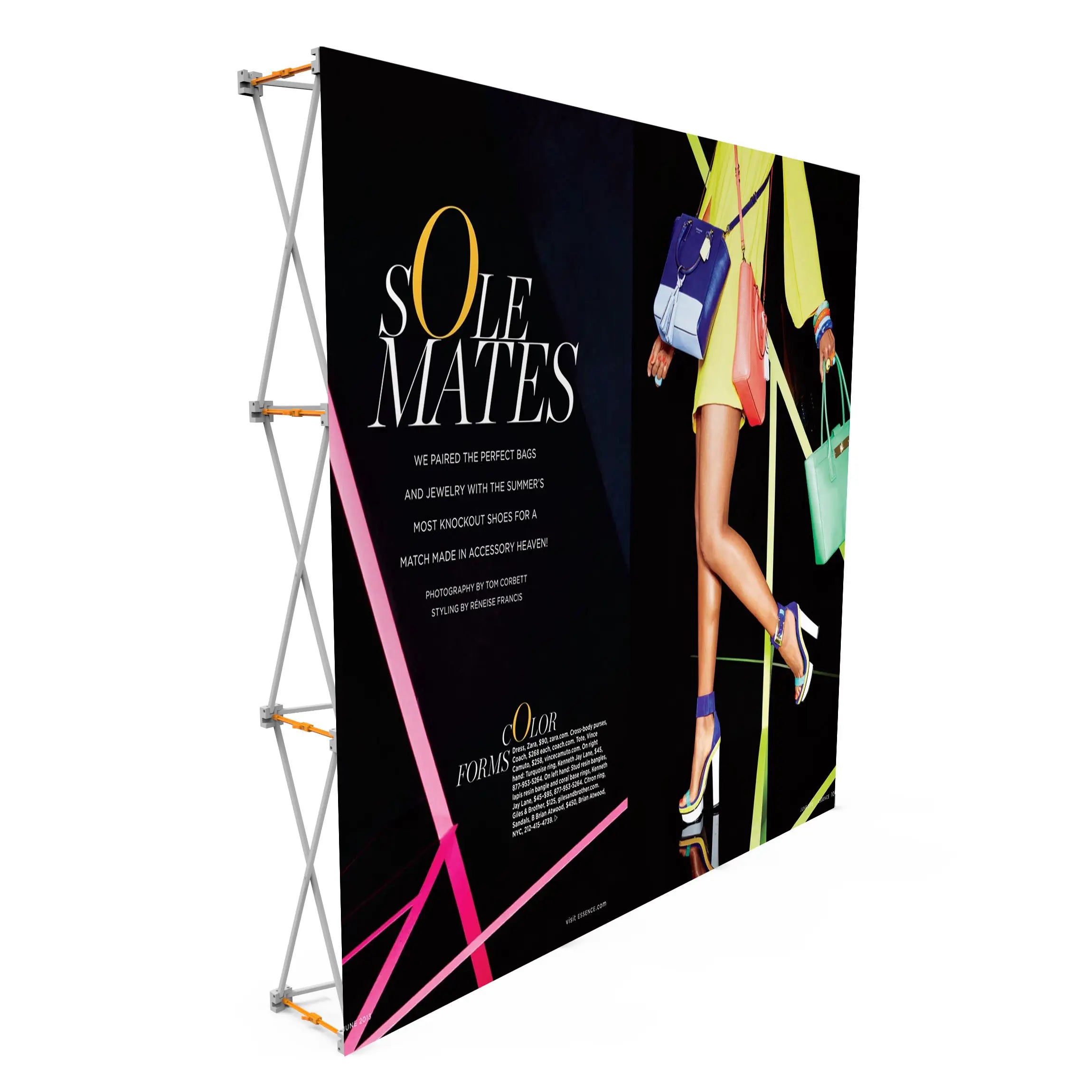 2024 Hot Style Portable ADAMX Brand X Stand Pop Tension Fabric Banner Display Frame 3X3 Size for Advertising Use
