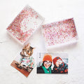 Customized 6-Inch OEM Factory Promotional Gift Floating Heart Shape Pink Glitters Photo Frame with Custom Photo