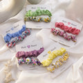 2pcs Set Summer Hair Accessories Colorful Flower Printed Elastic Hair Band Hair Ties Fabric Small Scrunchies for Women