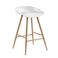 HOMEMORE Hot Sale Modern Luxury White Plastic Honeycomb Top Wood Grain Steel Legs Low Back Dining Chair Home Bar Restaurant