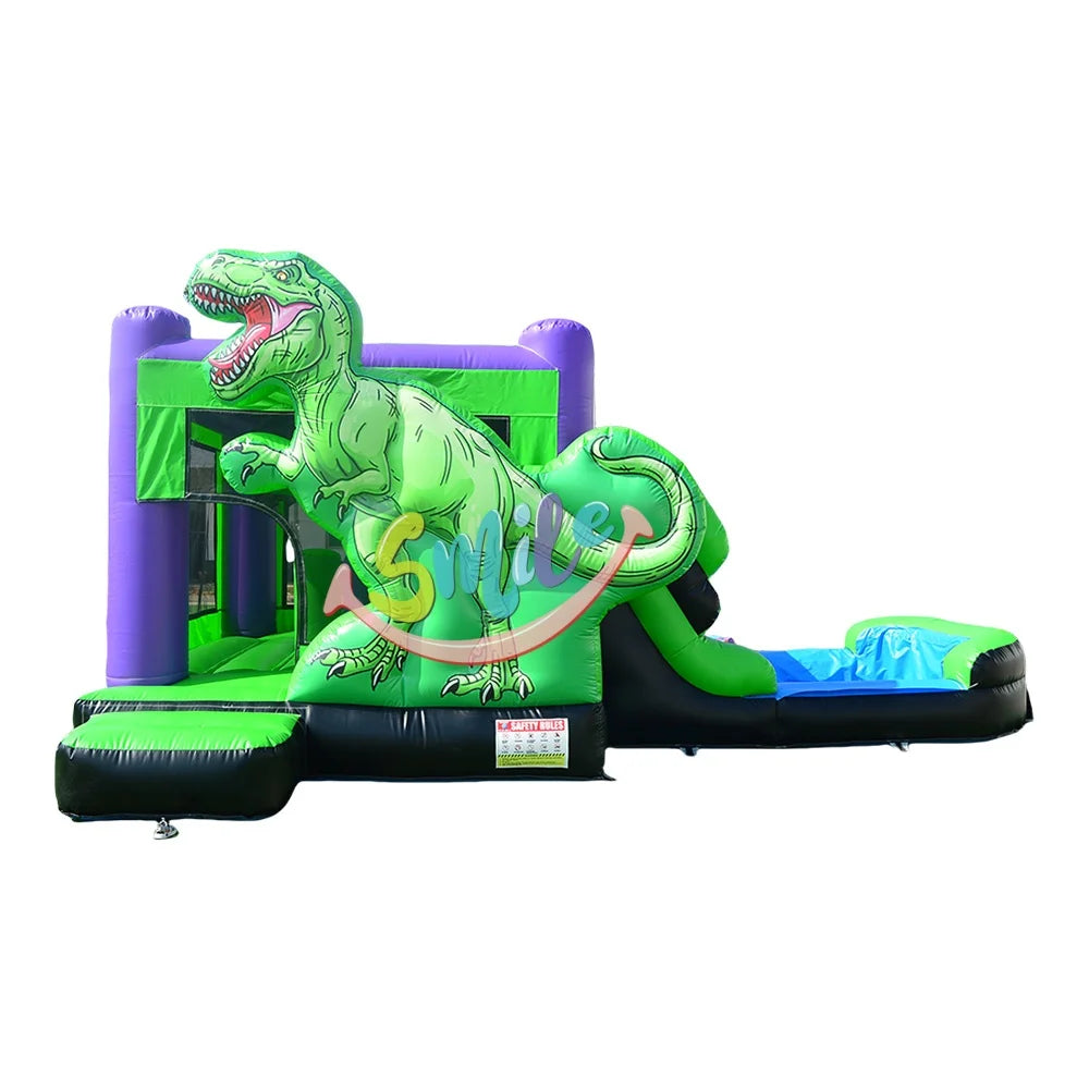 Inflatable Bouncer Bouncy Tyrannosaurus Rex Jumping Castle Bounce House Combo With Slide for Sale