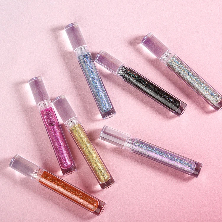 Glitter Beauty Liquid Lipstick Diamond Sparkly Lip Gloss Shimmer Plumper 24 Hour Long Lasting Waterproof Lipgloss