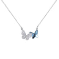 RINNTIN SWN03 Fashion Women Accessories Jewelry Wholesale 925 Sterling Silver Butterfly  Pendant Crystal Necklaces