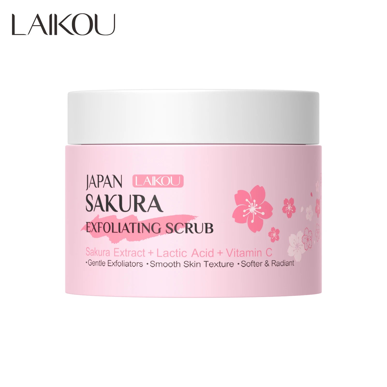 LAIKOU Japan Sakura Exfoliating Scrub Facial Body Scrub for Deep Cleansing Reduce Dullness Skin 25g
