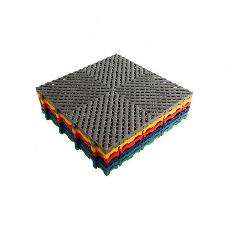 Modern Anti-Slip Interlocking Garage Tiles Car Wash Drainage PP PVC Tiles for Indoor & Outdoor Use for Sports Venues & Hotels