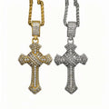 Hip Hop New Pendant Necklace Stainless Steel Full of Diamond Cross Pendant Necklace