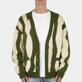 2026 OEM ODM Manufacturer Custom Knitted Oversized Zebra Cardigan Sweater Green Red Men's Cardigan Outfits