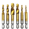 HSS6542 Metric Tap Drill Bit Titanium Plated Screw Machine Compound M3 M4 M5 M6 M8 M10 Hand Tools Hex Shank Screw Thread Tap Bit