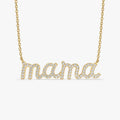 Dainty Mother love Jewelry 18k Gold Plated 925 Sterling Silver Cz Diamond Pave Mama Pendant Necklace for Women