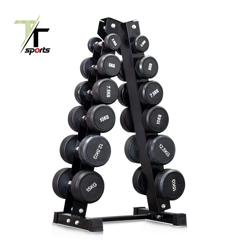 Fitness Gym Round Head Urethane Dumbbell 5-150 LBS 2.5-55 KGS