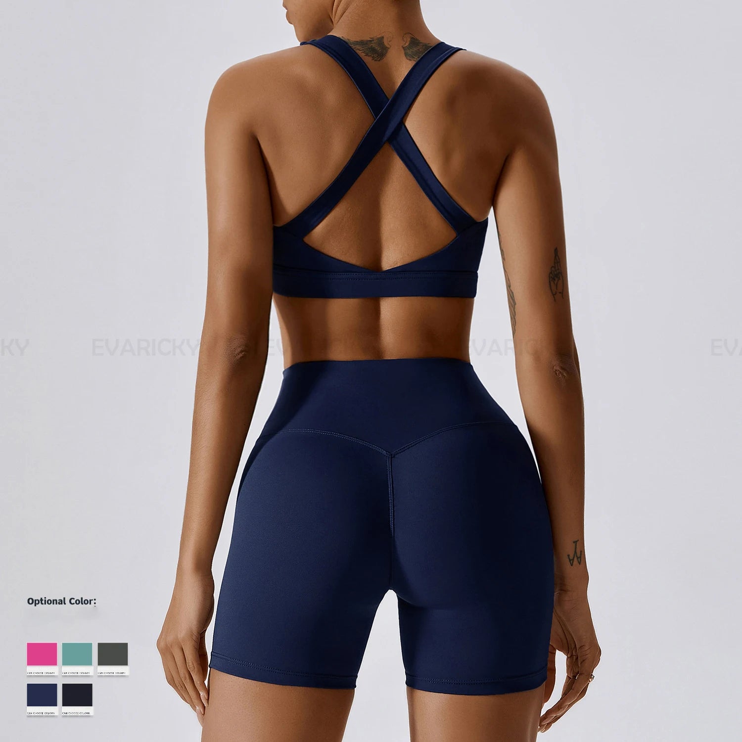 New Woman 2 Piece Crop Top Sports Bras and Yoga Sweat Shorts Set Summer Women Workout Yoga Sets for Women Shorts