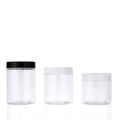 Factory Direct Sale Customized Size Clear PET Plastic Jar Lid Round Shape Skin Care Serum Facial Cleanser Loose Powder Cosmetic