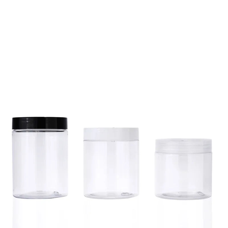 Factory Direct Sale Customized Size Clear PET Plastic Jar Lid Round Shape Skin Care Serum Facial Cleanser Loose Powder Cosmetic