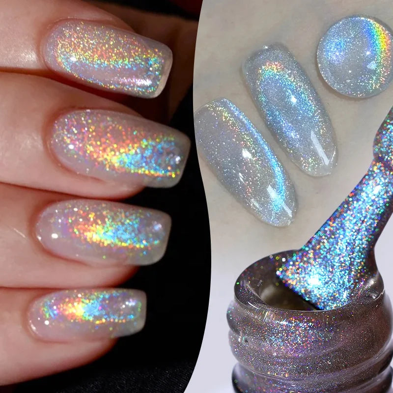 BORN PRETTY 10ml Blue Angel Tears Rainbow Cateye Nail Polishes OEM Bottle Custom Logo Wide Light Magnetic Cat Eye Led Gel Polish