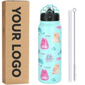 Haers 20oz BPA-FREE Leak Proof Double Wall Thermos Stainless Steel Water Bottle with Straw for School Boys Girls Teenagers
