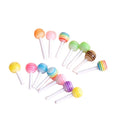 Small Moq Wholesale 3d Miniature rainbow Lollipop Resin Cabochon Nail Art Decoration Accessories