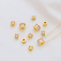 Not Rust Not Allergic Gold Plated Brass Pendants  Jewelry Accessories Multi Pave Beads Macroporous Transporter Zircon  Beads