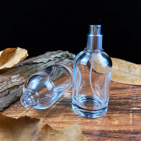Wholesale 50ml Round Transparent Empty Glass Custom Clear Spray Perfume Bottle