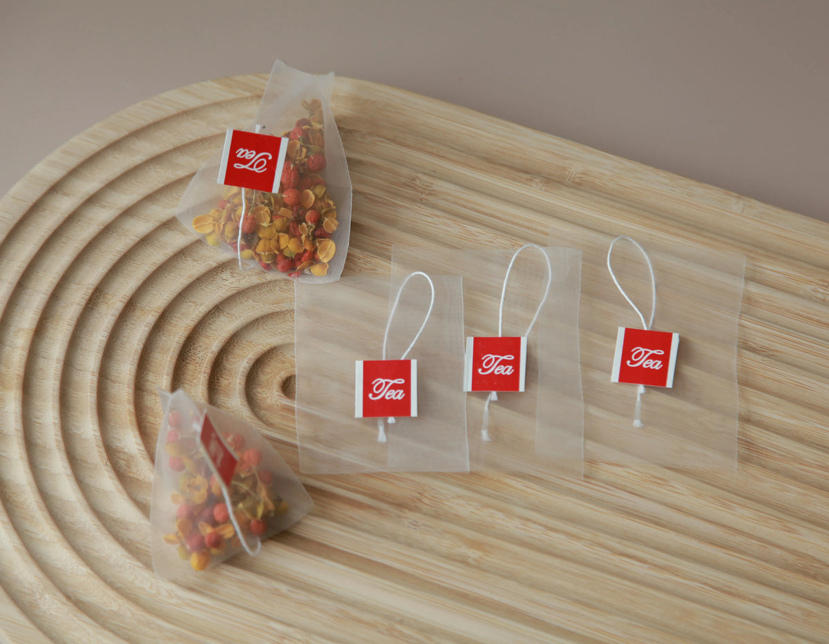 PLA Corn Fiber Pyramid Biodegradable Empty Tea Bag with String and Tag for Green Tea Herb