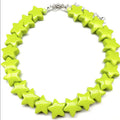 Hot Selling Star Heart  Sweet Jelly Color Cool Girl Beads Stainless Steel Acrylic Necklace