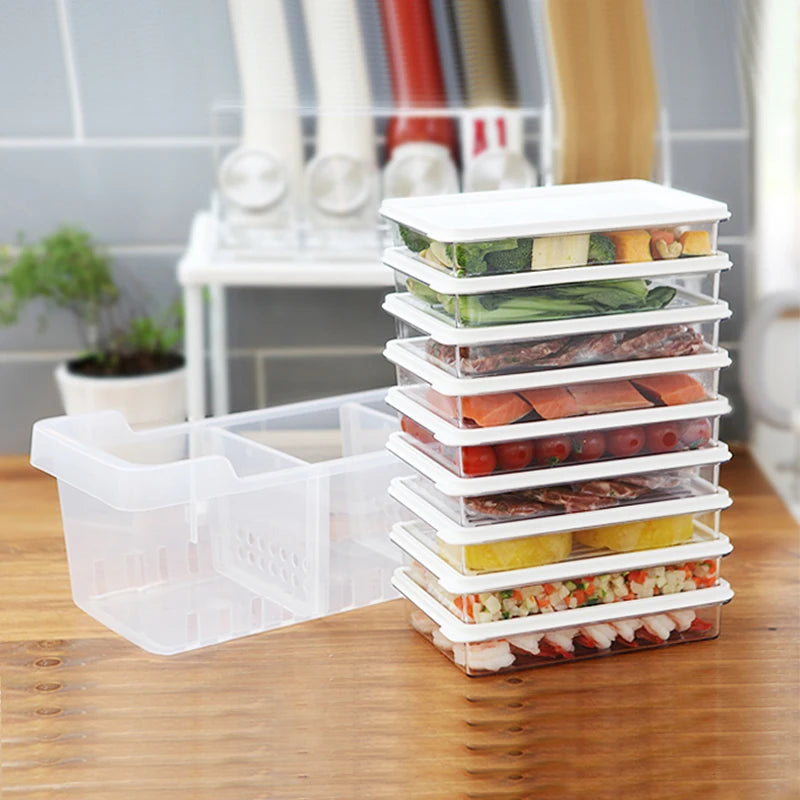 Kitchen Flexible Fresh Vegetable Fruit Storage Containers air Tight Plastic Refrigerator Food Container