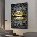 Luxury Money Lips Wall Poster Print Pictures Modern Custom Canvas Wall Art Oil Painting