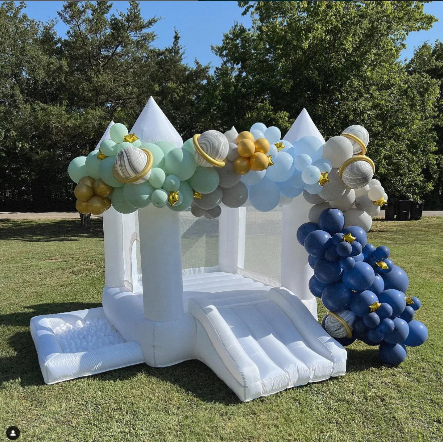 Hot Selling Oxford Indoor Moonwalk Bouncer Mini Toddler Inflatable Bouncy Castle White Bounce House Jumper for Toddler Kids