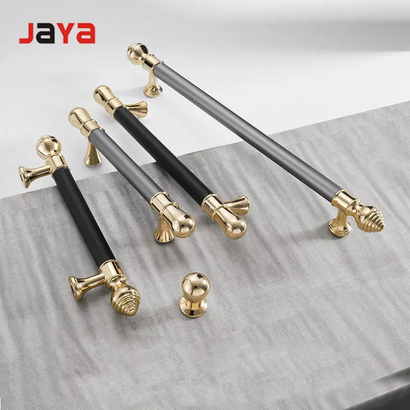 JAYA  Nordic Wind Cabinet Door Handle Zinc Alloy Black Modern Light Luxury Wardrobe Drawer Cabinet Furniture Door Handle