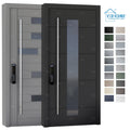 Canada Standard Custom Aluminum Threshold Black Burglary Protection Pivot Security Door With Aluminum Exterior Door
