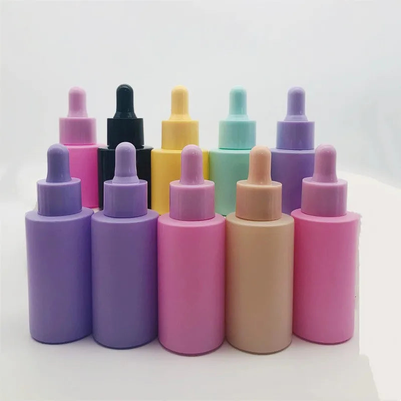 30ml Flat Shoulder Glass Dropper Bottle 30 Ml Frosted Glass Essential Oil Bottle With Dropper 1oz Serum Oil Bottle Packaging