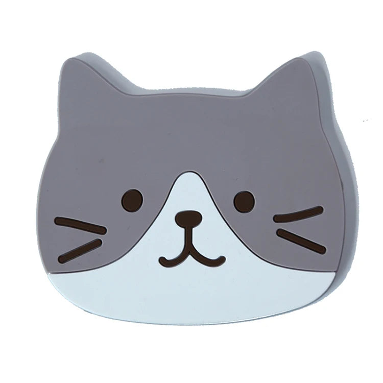 Wholesale Kitchen Gadgets Portable Cute Cat Shape Soft PVC Office Coffee Water Drink Cup Mat Coaster