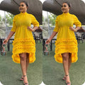 Pleats  Spring/summer  O-Neck Neck Flounces Midlength Dress