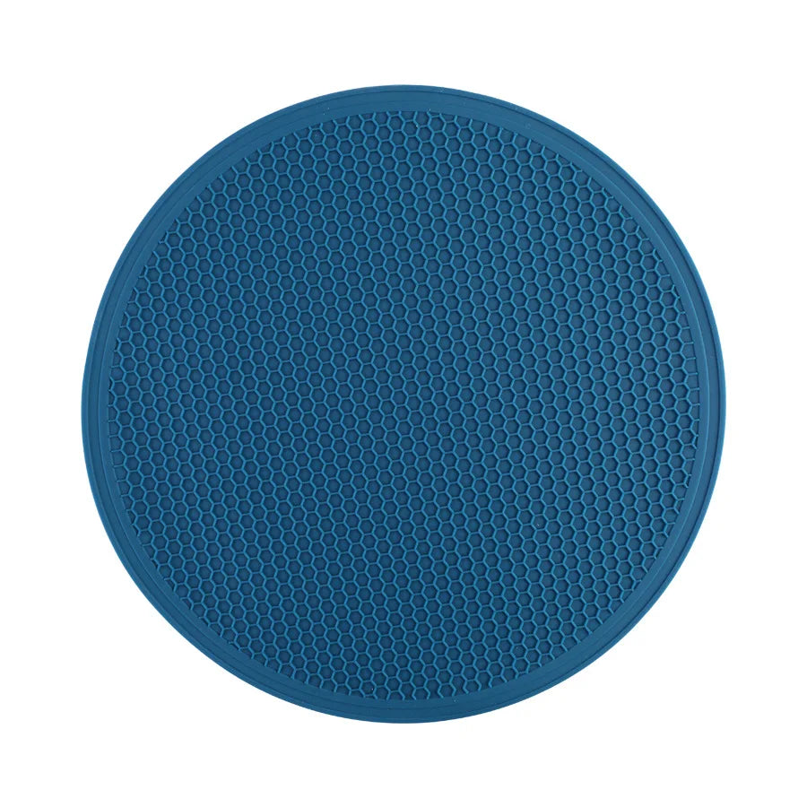 BPA Free Non Slip Heat Resistant Multi Purpose Table Mat Silicone Microwave Mat 30cm Honeycomb  Round Silicone Dish Drying Mat