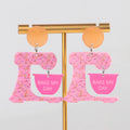 Personalized New 2024 Creative Pink Coffee Maker Sweet Girl Holiday Jewelry Gift Casual Jewelry Acrylic Drop Earrings for Women