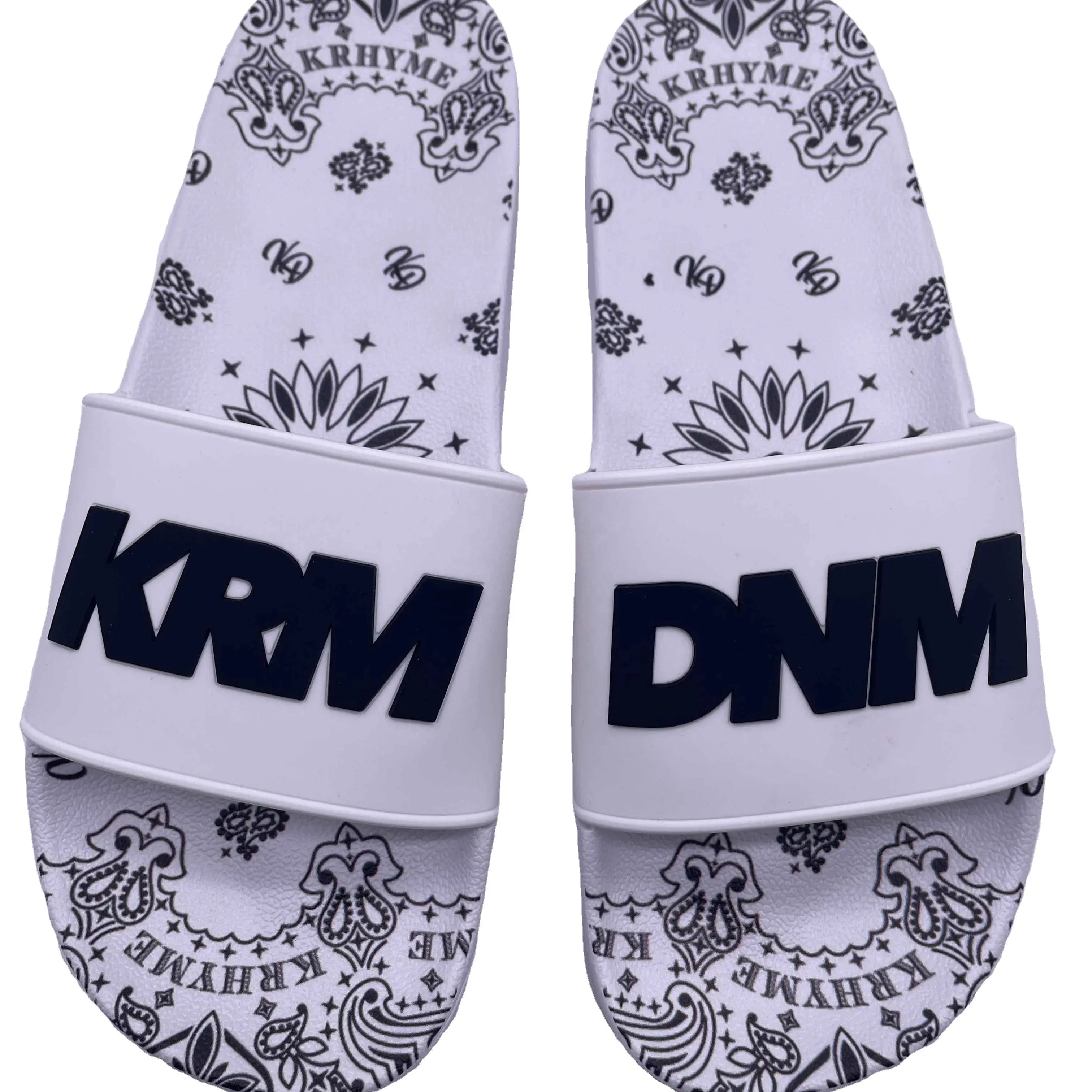 Men's New Scott Hawaii Flip Flops White Slippers with Full Printed Summer Beach Mules for Winter Use Anti-Slip Feature