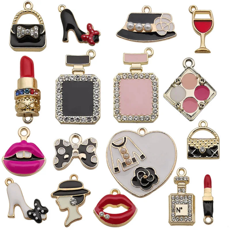 17pcs Mixed CC Designs Alloy Charms for Jewelry Making Alloy Designer Charms