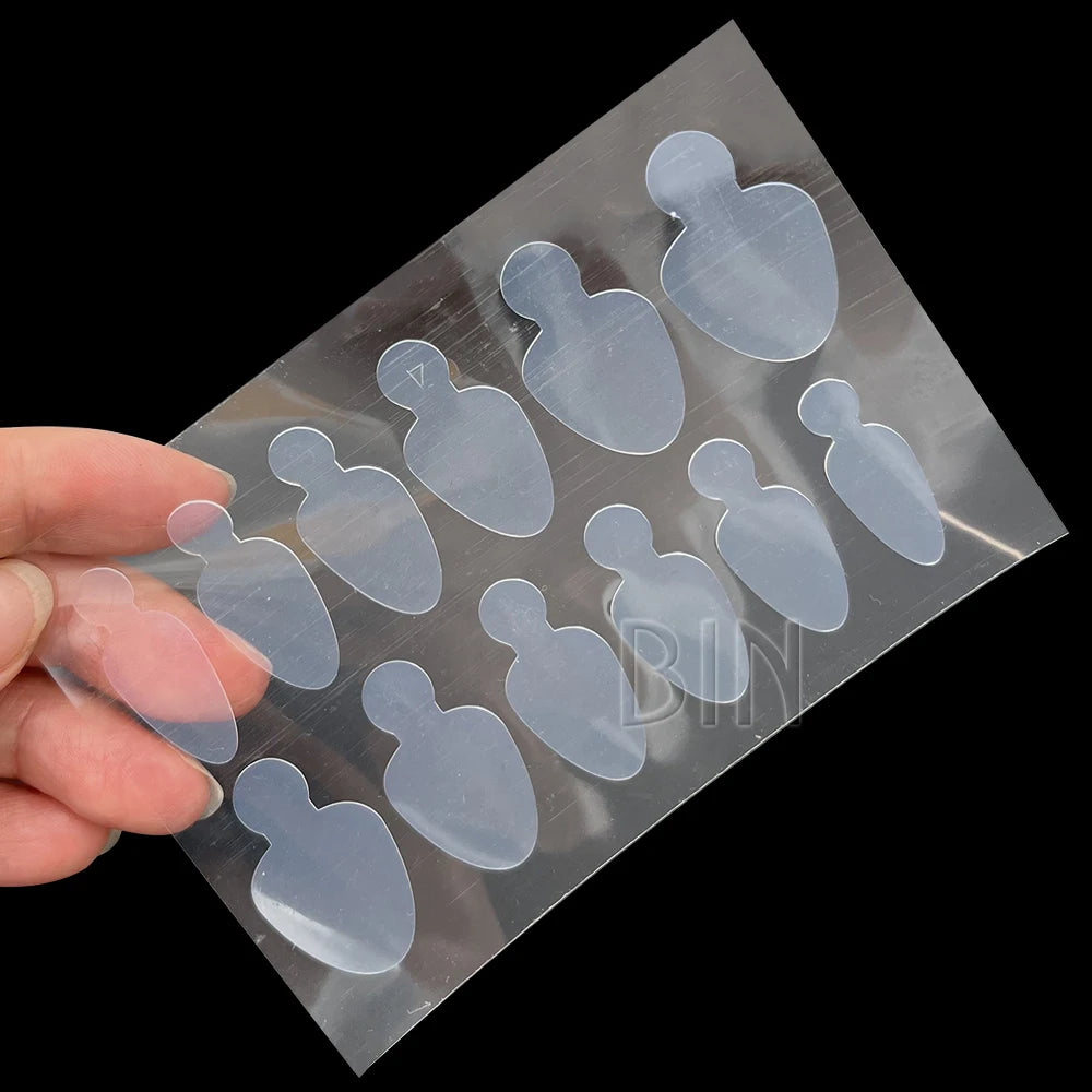BIN Nail Salon Supplies French Crystal Nail Mould Silicone Sticker 12pcs a Bag  for Nail Beauty