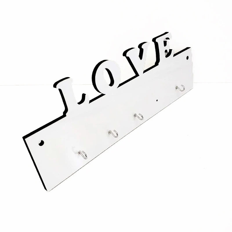 Personalized DIY Photo Print Hook Metal MDF Wood Sublimation Blanks Double Hanging Toiletry Hooks for Keychains Bag Living Room
