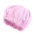 Wholesale Custom Logo Hair Elastic Band Solid Color Sleeping Two Layers Polyester Terry Lined Hair Drying Bonnets for Women