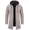 Men's Cardigan Sweater Knitting Winter Full Zipper Long Sleeve Thick Cardigan Knit Long Coat