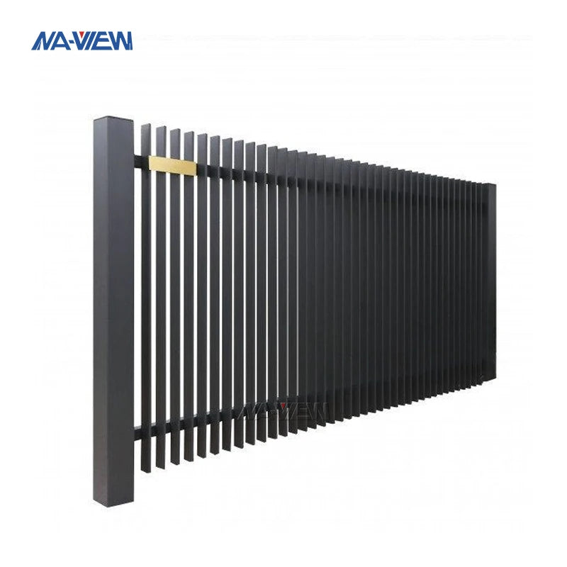 Modern 6-Foot High Aluminum Metal Modular Fence Stylish Horizontal Yard Layout for Outdoor Garden Privacy 3D Modelling Included